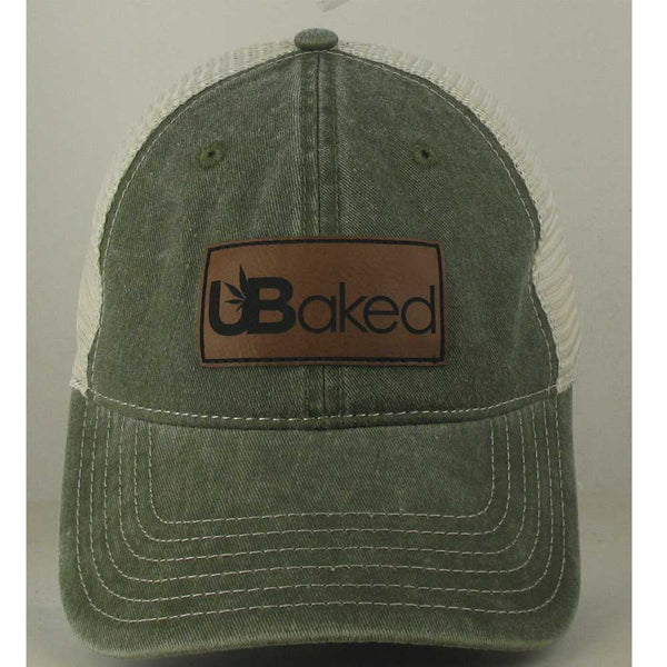 UBaked Pigment Dyed Trucker - Green W/ Leather Patch